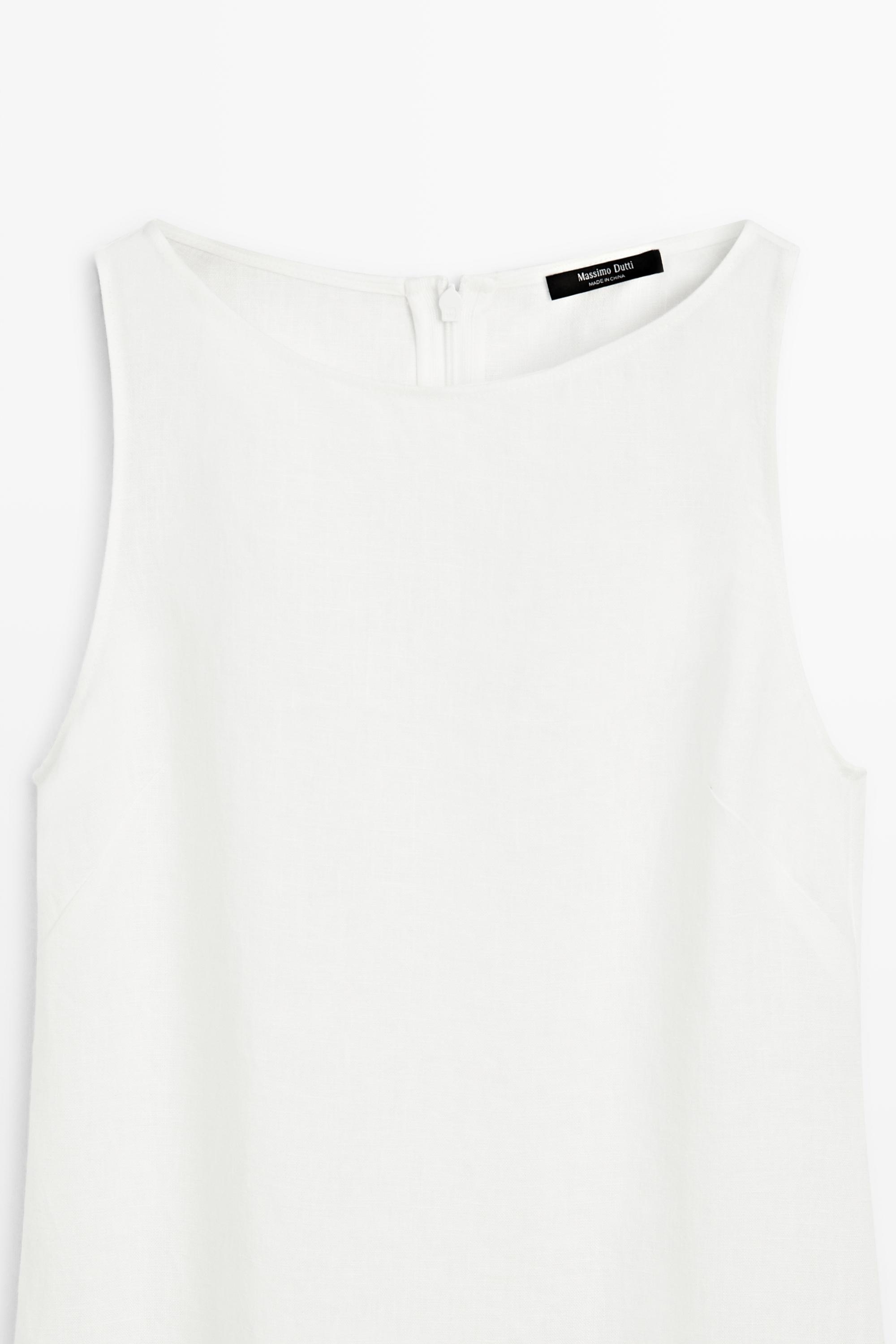 Robe à encolure américaine 100 % lin